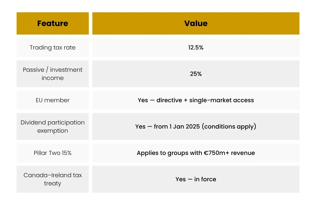 Ireland business tax overview